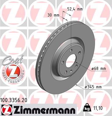 Zimmermann 100.3356.20 - Bremžu diski autodraugiem.lv
