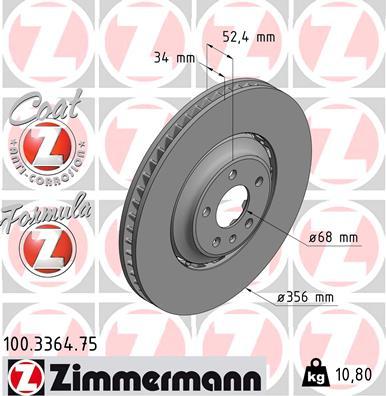 Zimmermann 100.3364.75 - Bremžu diski autodraugiem.lv