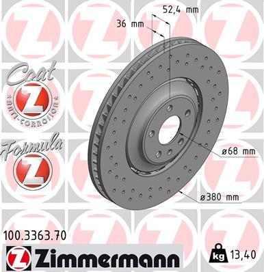 Zimmermann 100.3363.70 - Bremžu diski autodraugiem.lv