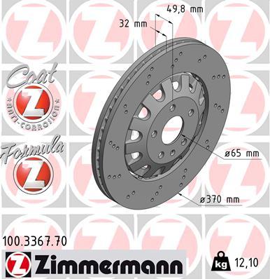 Zimmermann 100.3367.70 - Bremžu diski autodraugiem.lv