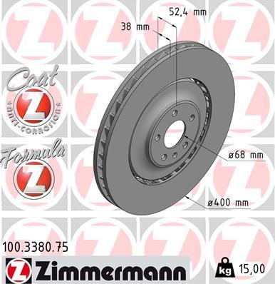 Zimmermann 100.3380.75 - Bremžu diski autodraugiem.lv