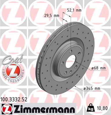 Zimmermann 100.3332.52 - Bremžu diski autodraugiem.lv
