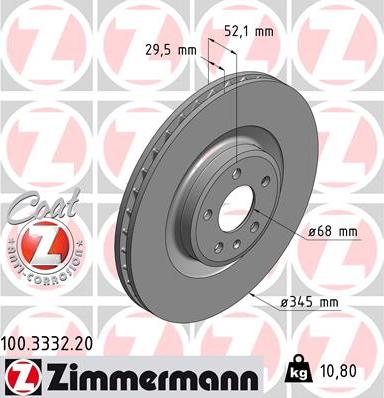 Zimmermann 100.3332.20 - Bremžu diski autodraugiem.lv