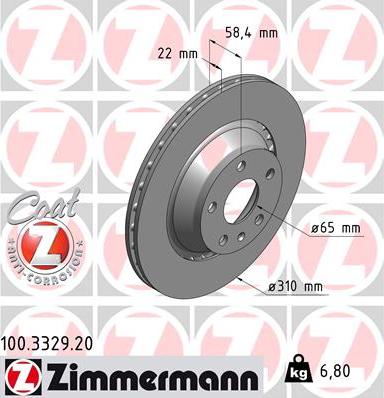 Zimmermann 100.3329.20 - Bremžu diski autodraugiem.lv