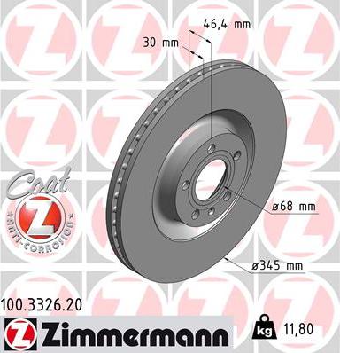 Zimmermann 100.3326.20 - Bremžu diski autodraugiem.lv