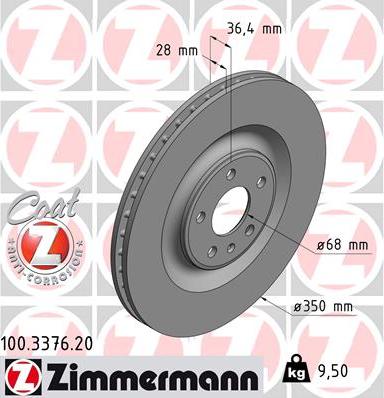 Zimmermann 100.3376.20 - Bremžu diski autodraugiem.lv