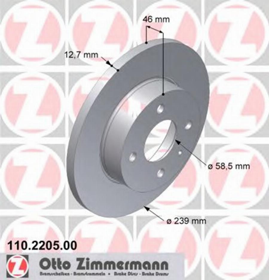 Zimmermann 110 2205 00 - Bremžu diski autodraugiem.lv