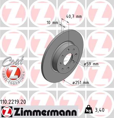 Zimmermann 110.2219.20 - Bremžu diski autodraugiem.lv