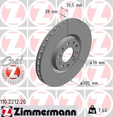 Zimmermann 110.2212.20 - Bremžu diski autodraugiem.lv