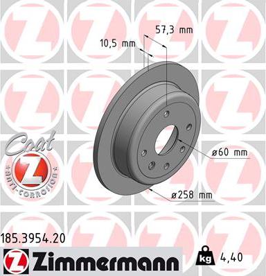 Zimmermann 185.3954.20 - Bremžu diski autodraugiem.lv