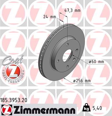 Zimmermann 185.3953.20 - Bremžu diski autodraugiem.lv