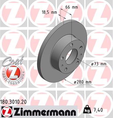 Zimmermann 180.3010.20 - Bremžu diski autodraugiem.lv