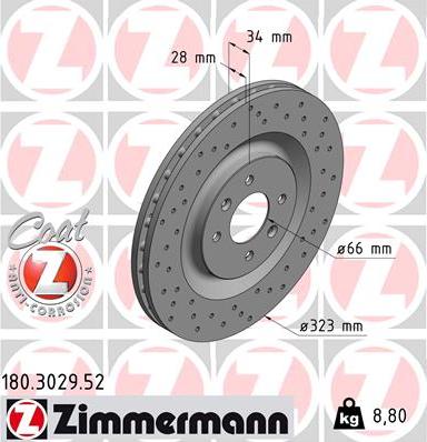 Zimmermann 180.3029.52 - Bremžu diski autodraugiem.lv
