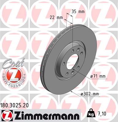 Zimmermann 180.3025.20 - Bremžu diski autodraugiem.lv