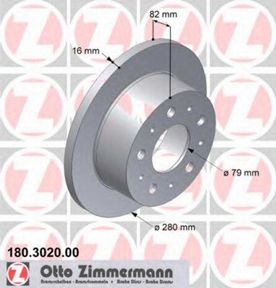 Zimmermann 180.3020.00 - Bremžu diski autodraugiem.lv