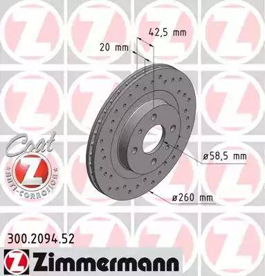 Zimmermann 300.2094.52 - Bremžu diski autodraugiem.lv