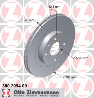 Zimmermann 300.2094.00 - Bremžu diski autodraugiem.lv