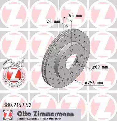Zimmermann 380.2157.52 - Bremžu diski autodraugiem.lv