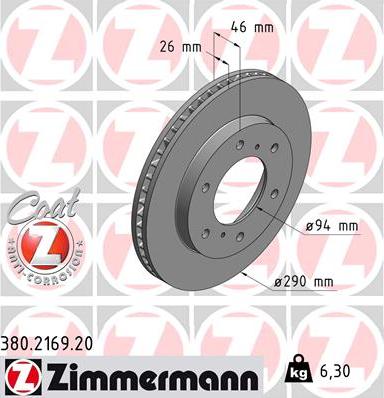 Zimmermann 380.2169.20 - Bremžu diski autodraugiem.lv