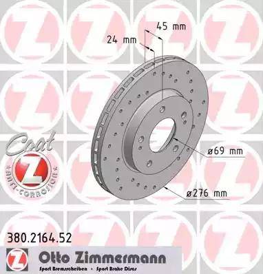 Zimmermann 380.2164.52 - Bremžu diski autodraugiem.lv