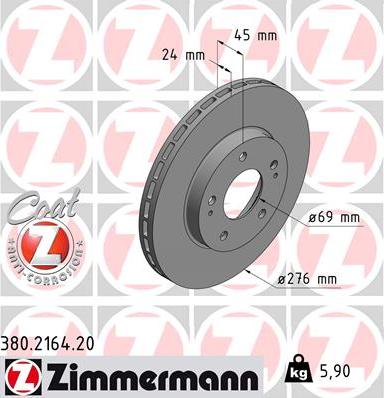 Zimmermann 380.2164.20 - Bremžu diski autodraugiem.lv