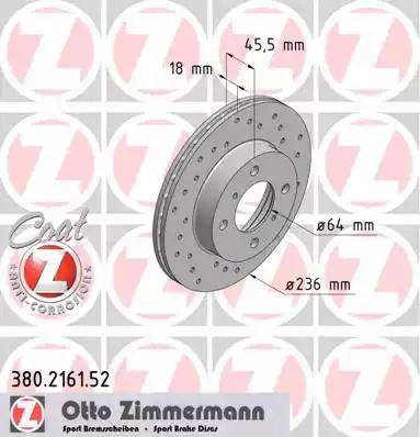 Zimmermann 380.2161.52 - Bremžu diski autodraugiem.lv