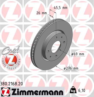 Zimmermann 380.2168.20 - Bremžu diski autodraugiem.lv