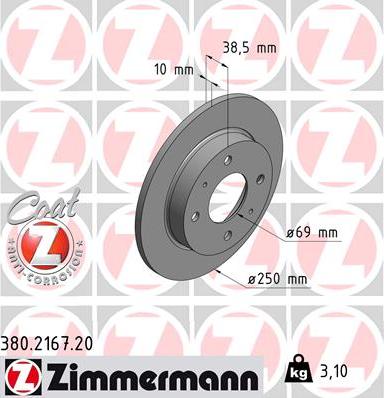 Zimmermann 380.2167.20 - Bremžu diski autodraugiem.lv