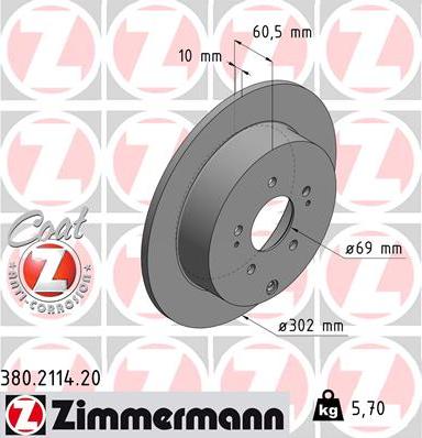 Zimmermann 380.2114.20 - Bremžu diski autodraugiem.lv