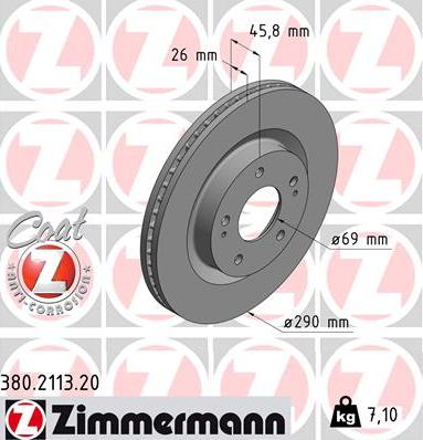 Zimmermann 380.2113.20 - Bremžu diski autodraugiem.lv