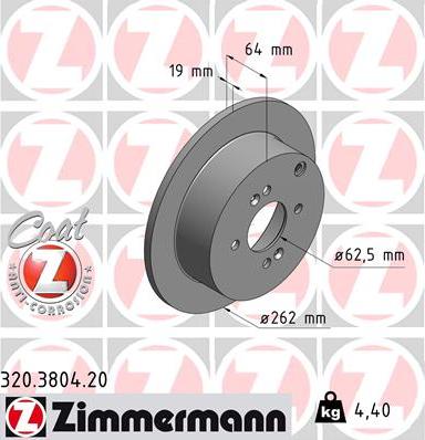 Zimmermann 320.3804.20 - Bremžu diski autodraugiem.lv