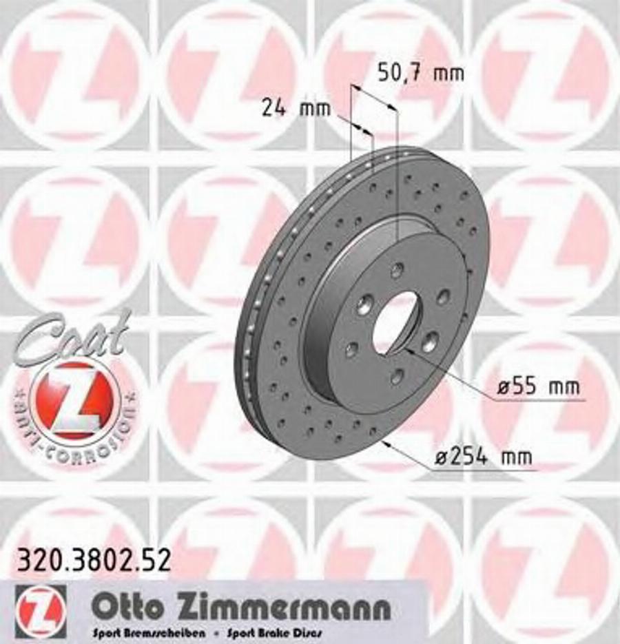 Zimmermann 320.3802.52 - Bremžu diski autodraugiem.lv