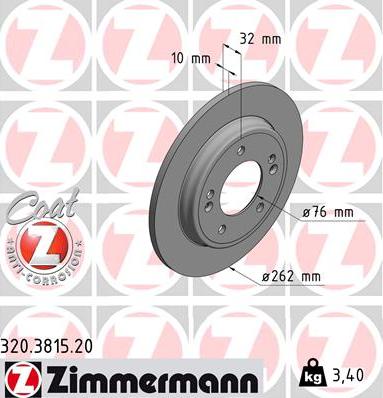 Zimmermann 320.3815.20 - Bremžu diski autodraugiem.lv