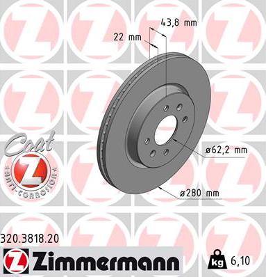Zimmermann 320.3818.20 - Bremžu diski autodraugiem.lv