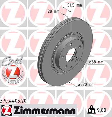 Zimmermann 370.4405.20 - Bremžu diski autodraugiem.lv