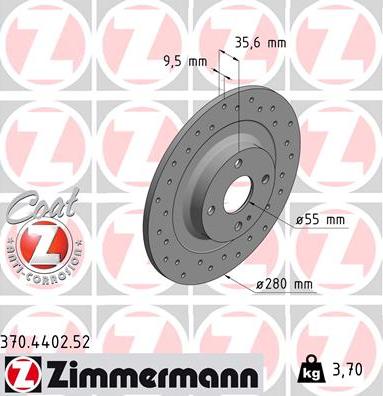 Zimmermann 370.4402.52 - Bremžu diski autodraugiem.lv