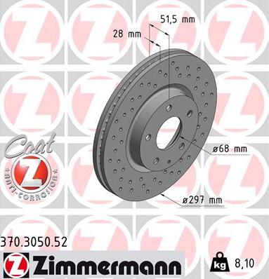 Zimmermann 370.3050.52 - Bremžu diski autodraugiem.lv