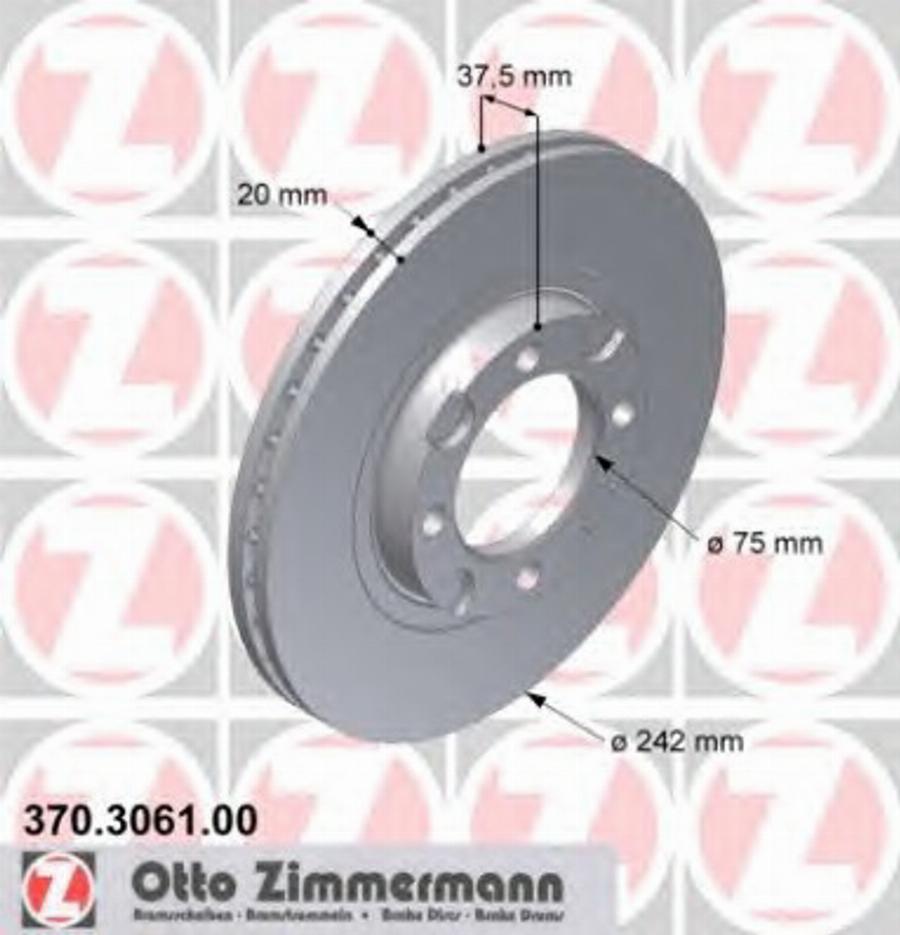 Zimmermann 370306100 - Bremžu diski autodraugiem.lv