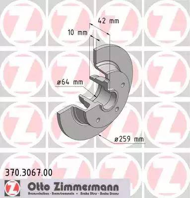 Zimmermann 370.3067.00 - Bremžu diski autodraugiem.lv