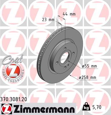 Zimmermann 370.3081.20 - Bremžu diski autodraugiem.lv