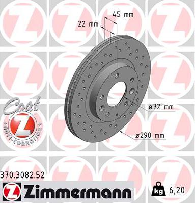 Zimmermann 370.3082.52 - Bremžu diski autodraugiem.lv