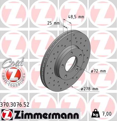 Zimmermann 370.3076.52 - Bremžu diski autodraugiem.lv