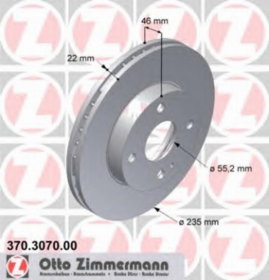 Zimmermann 370.3070.00 - Bremžu diski autodraugiem.lv