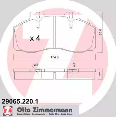 Zimmermann 29065.220.1 - Bremžu uzliku kompl., Disku bremzes autodraugiem.lv