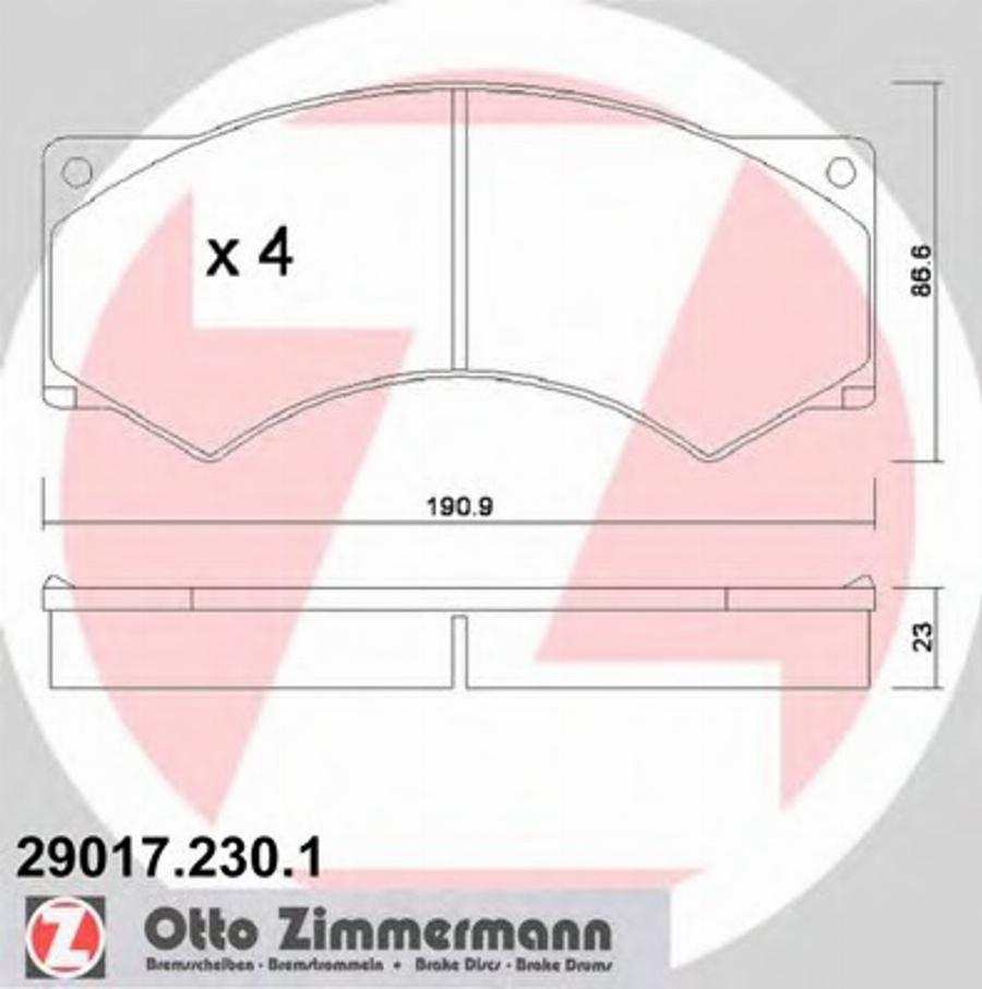 Zimmermann 29017.230.1 - Bremžu uzliku kompl., Disku bremzes autodraugiem.lv