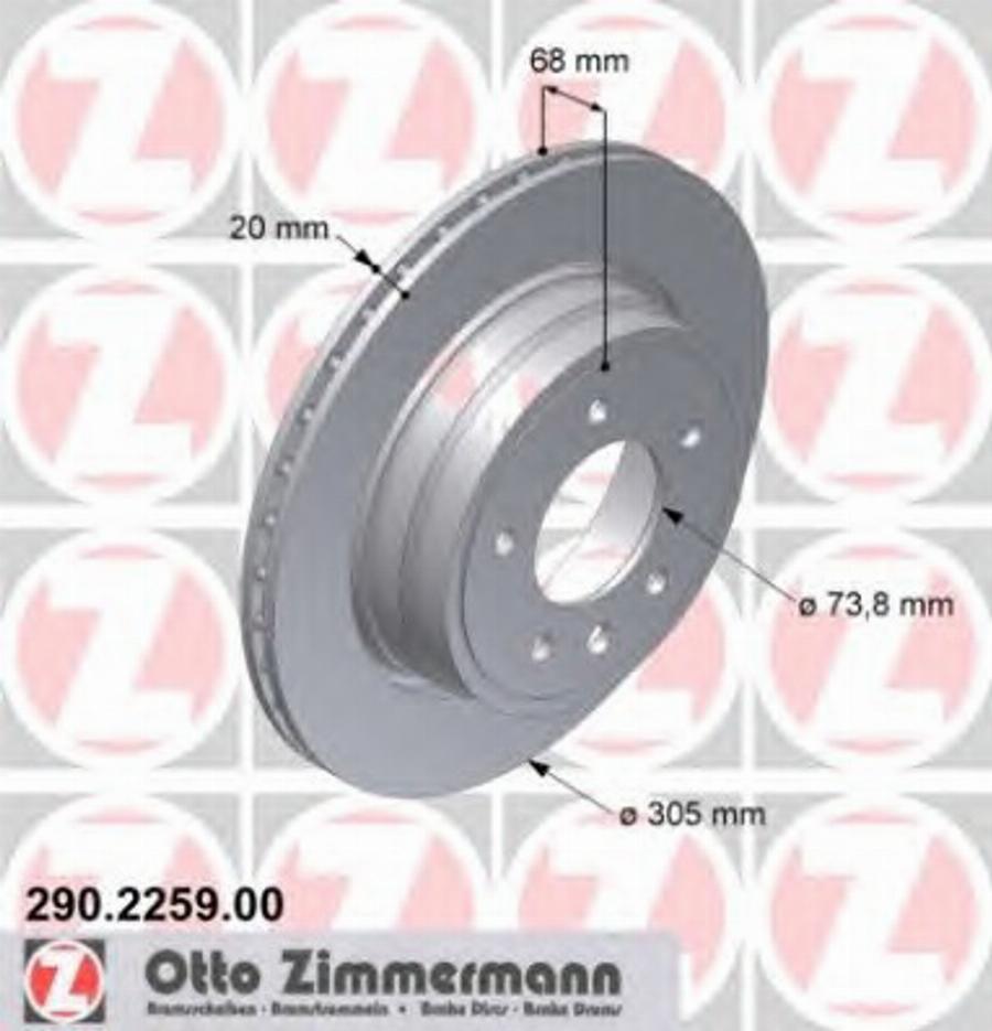 Zimmermann 290 2259 00 - Bremžu diski autodraugiem.lv