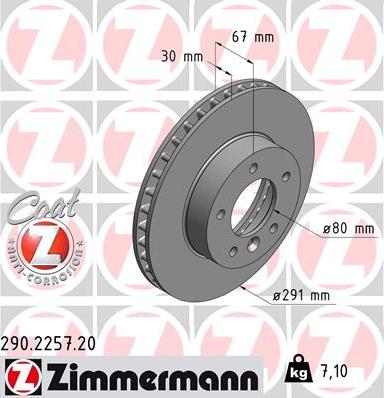 Zimmermann 290.2257.20 - Bremžu diski autodraugiem.lv