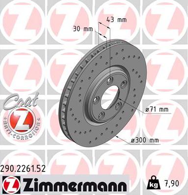 Zimmermann 290.2261.52 - Bremžu diski autodraugiem.lv