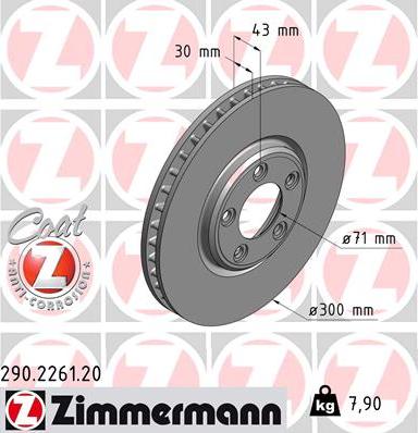 Zimmermann 290.2261.20 - Bremžu diski autodraugiem.lv