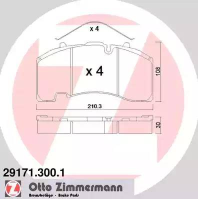 Zimmermann 29171.300.1 - Bremžu uzliku kompl., Disku bremzes autodraugiem.lv